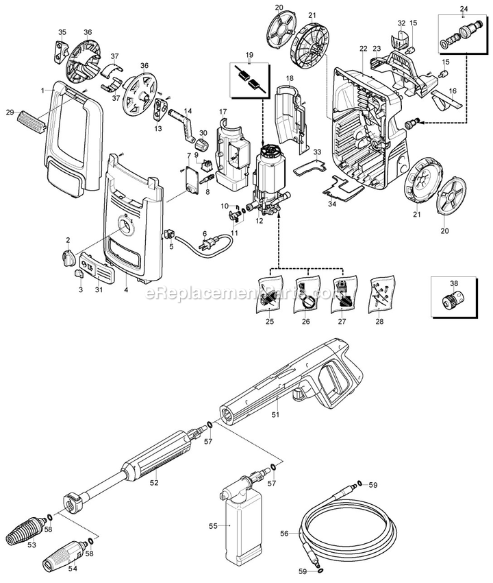 Black and Decker BW18-B2 (Type 1) Pressure Washer Power Tool Page A Diagram